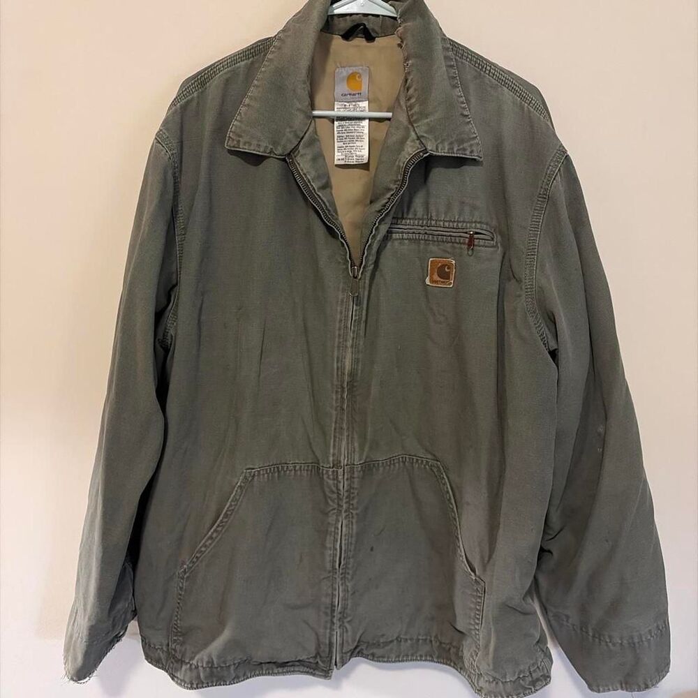 Carhartt Men's Green and Khaki Jacket
